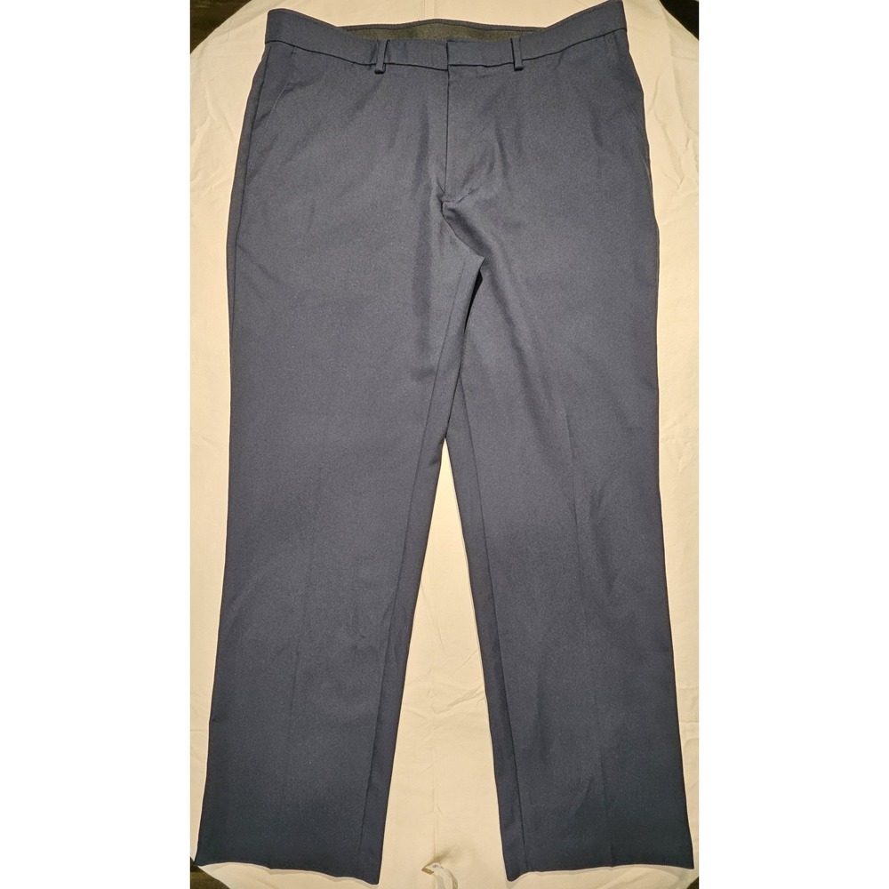 Haggar Standards Mens 38x32 Blue‎ Dress Pants Straight Fit Super Flex Waistband